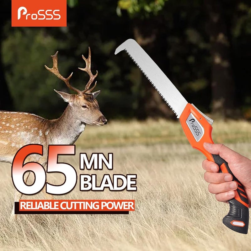 ProSSS Folding Bone Meat Saw for Hunting and Butchering,1PC Replaceable Blade, 65Mn Spring Steel Blade, 3 Angles to Lock, Triple Ground Saw Teeth with A Storage Bag - Image 2